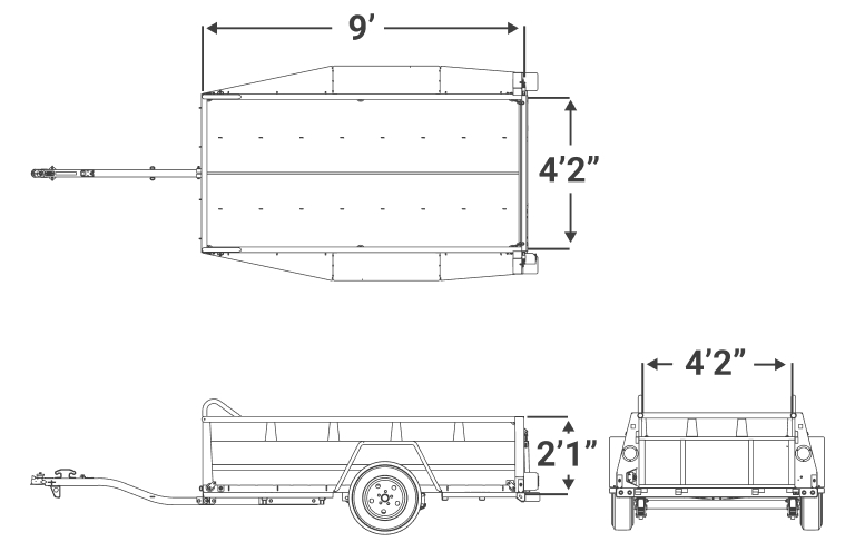 Remolque utilitario de 5 ft x 8 ft