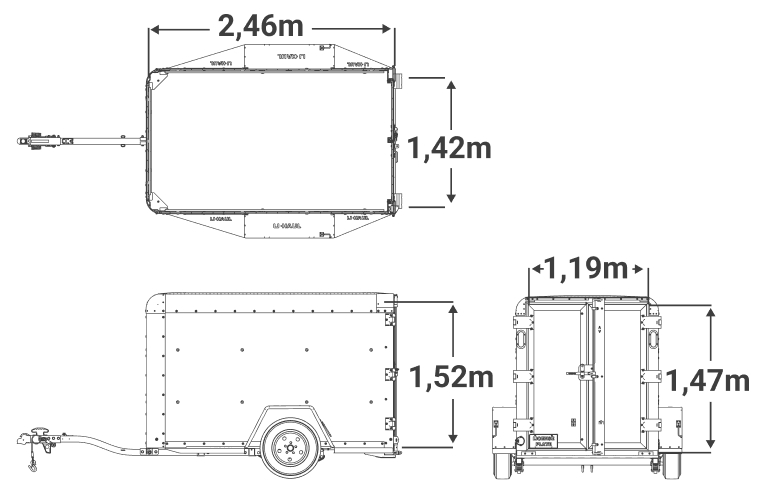 Remorque fermée de 5 pi x 8 pi