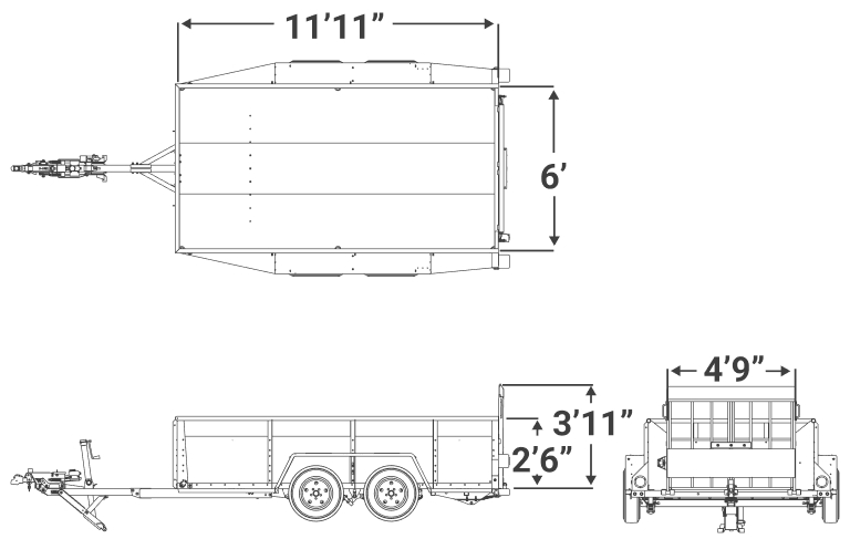 6' x 12' Utility Trailer With Ramp