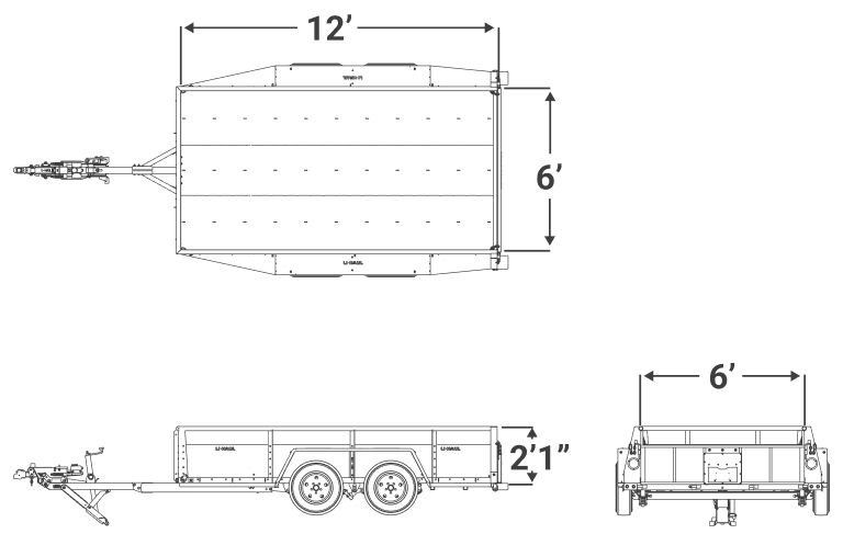 Remolque utilitario de 6 ft x 12 ft