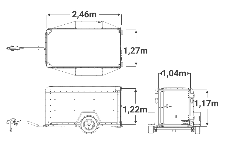 Remorque fermée de 4 pi x 8 pi