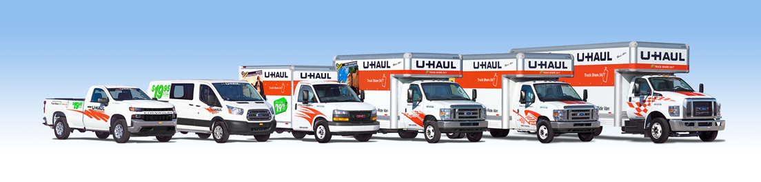Lineup of U-Haul Trucks