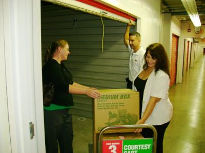 Our extra secure interior 
units give you added security, bright lighting, and access to your unit out of the weather. Of course, free use of storage carts makes moving into your unit an easy convenience. Come and see!